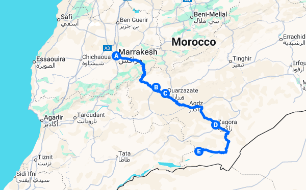 Marrakech to Erg Chigaga Desert